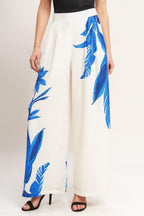 ASYMMETRICAL BOTANICAL WOVEN PANTS Flying Tomato