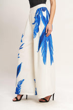 ASYMMETRICAL BOTANICAL WOVEN PANTS Flying Tomato