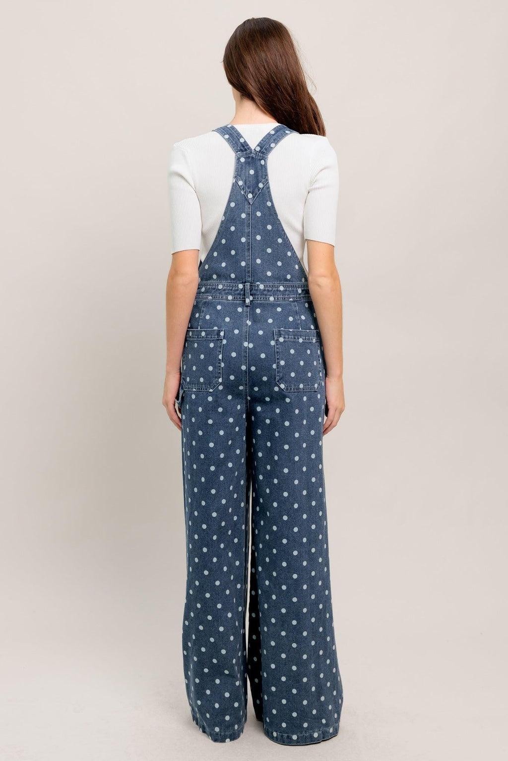 EVERYDAY POLKA OVERALL DENIM JUMPSUIT Flying Tomato