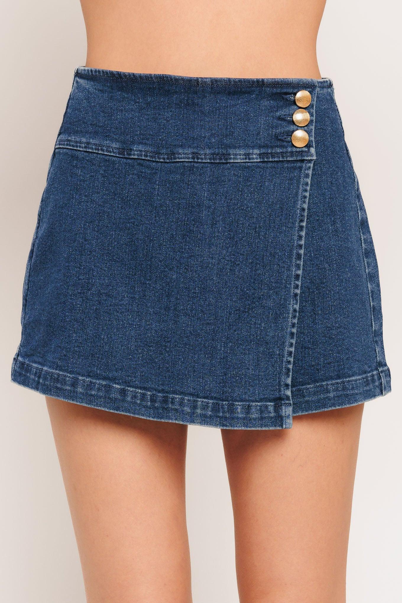 TEXTURE PLAY DENIM SKORT Flying Tomato