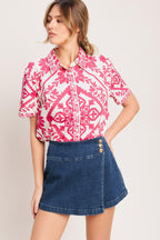 TEXTURE PLAY DENIM SKORT Flying Tomato
