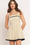 LOVELY LINE WOVEN ROMPER Flying Tomato