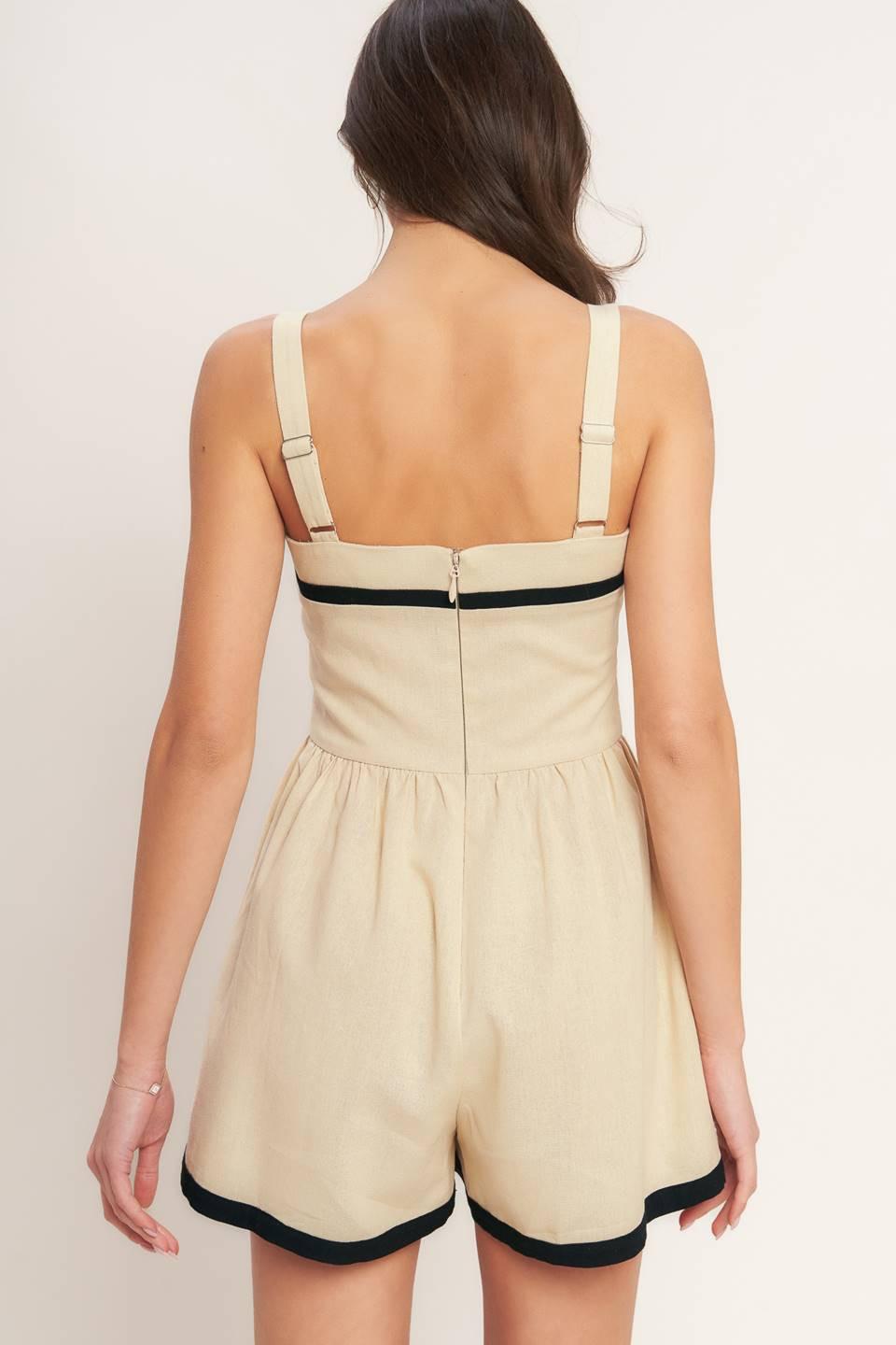 LOVELY LINE WOVEN ROMPER Flying Tomato