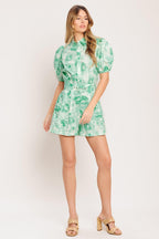 GARDEN GLOW WOVEN ROMPER Flying Tomato