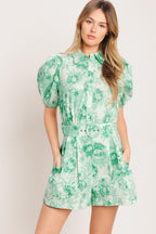 GARDEN GLOW WOVEN ROMPER Flying Tomato