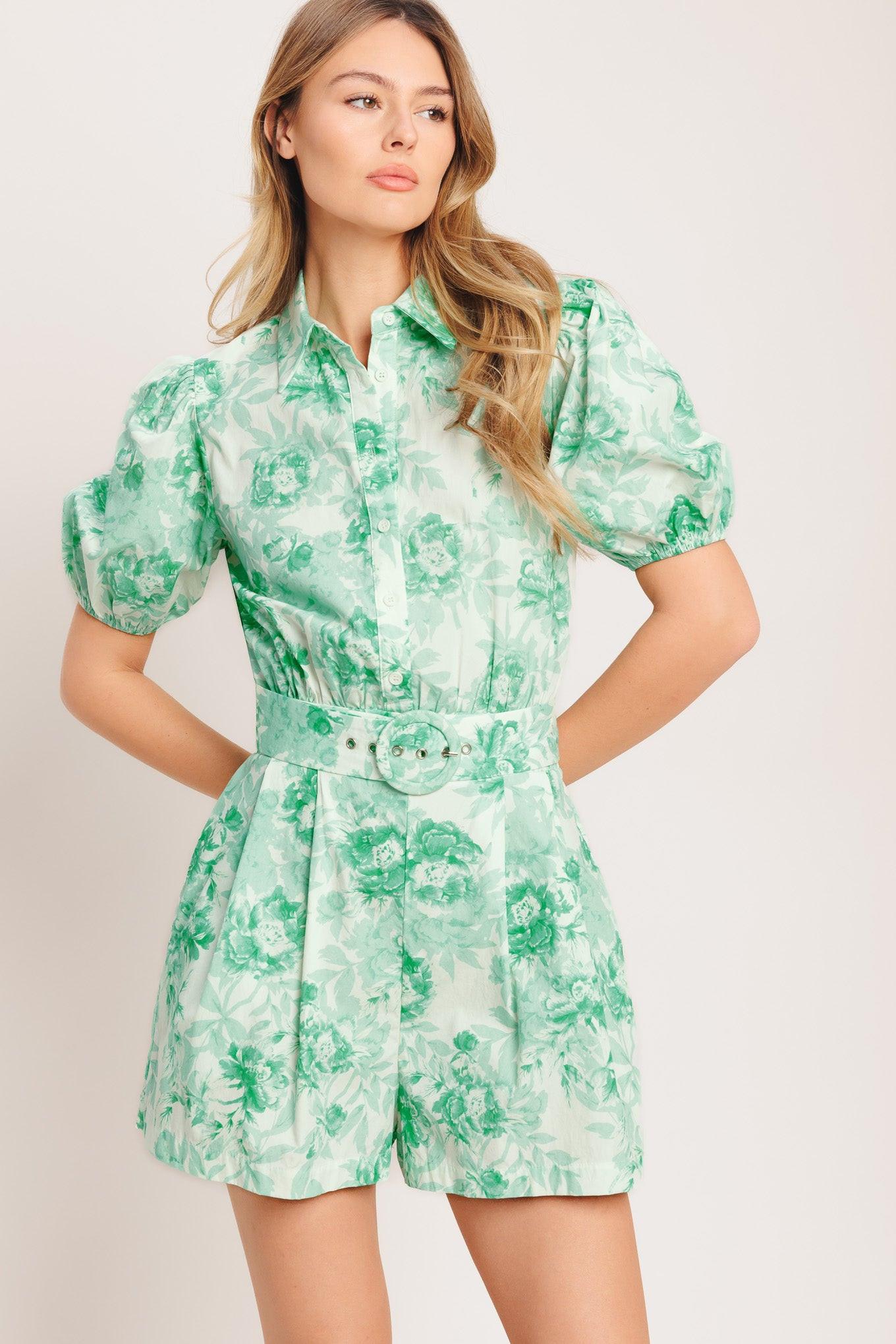 GARDEN GLOW WOVEN ROMPER Flying Tomato