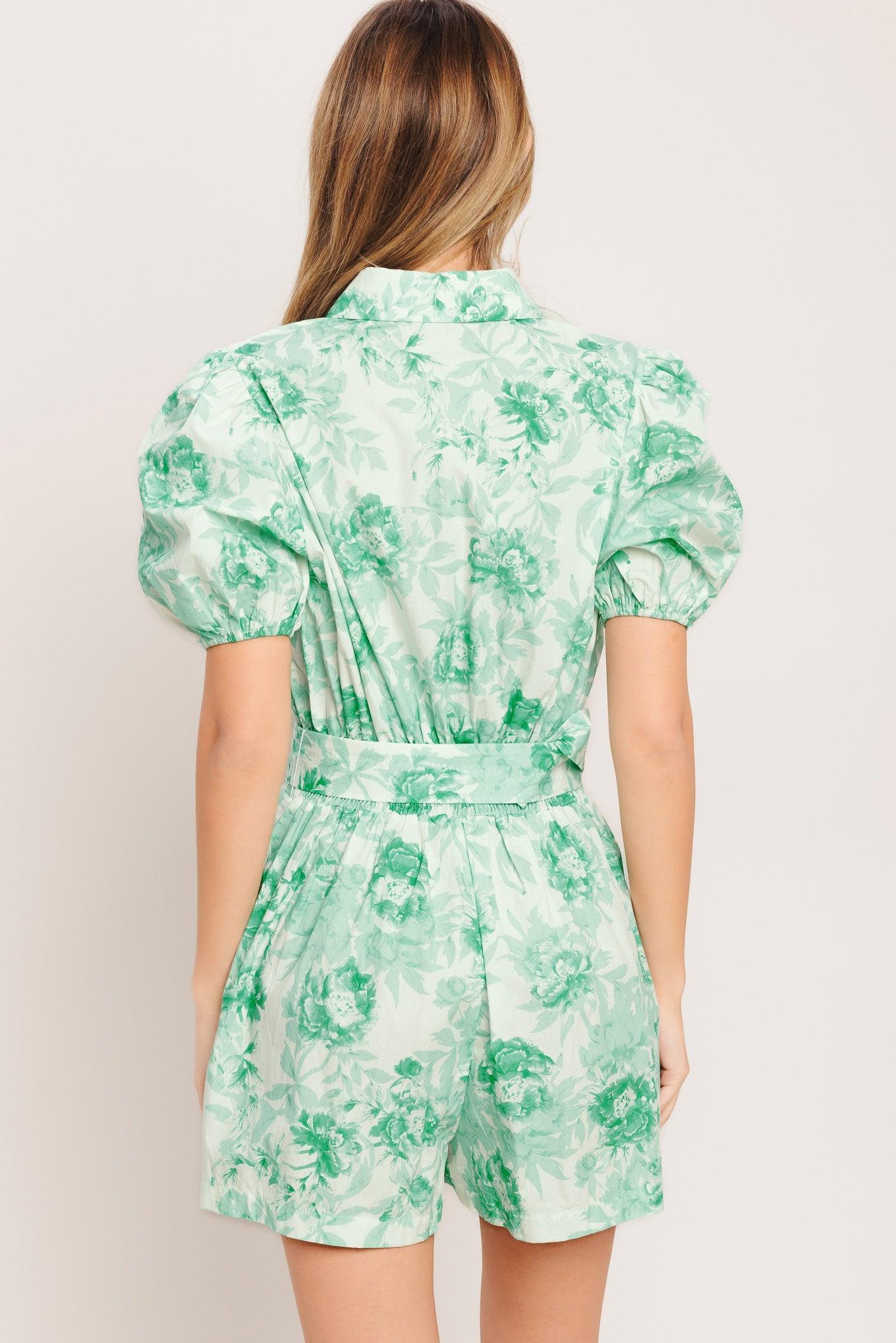 GARDEN GLOW WOVEN ROMPER Flying Tomato