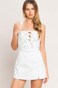 FIRST DATE WOVEN SKORT ROMPER Flying Tomato