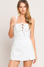 FIRST DATE WOVEN SKORT ROMPER Flying Tomato