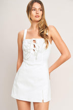 FIRST DATE WOVEN SKORT ROMPER Flying Tomato