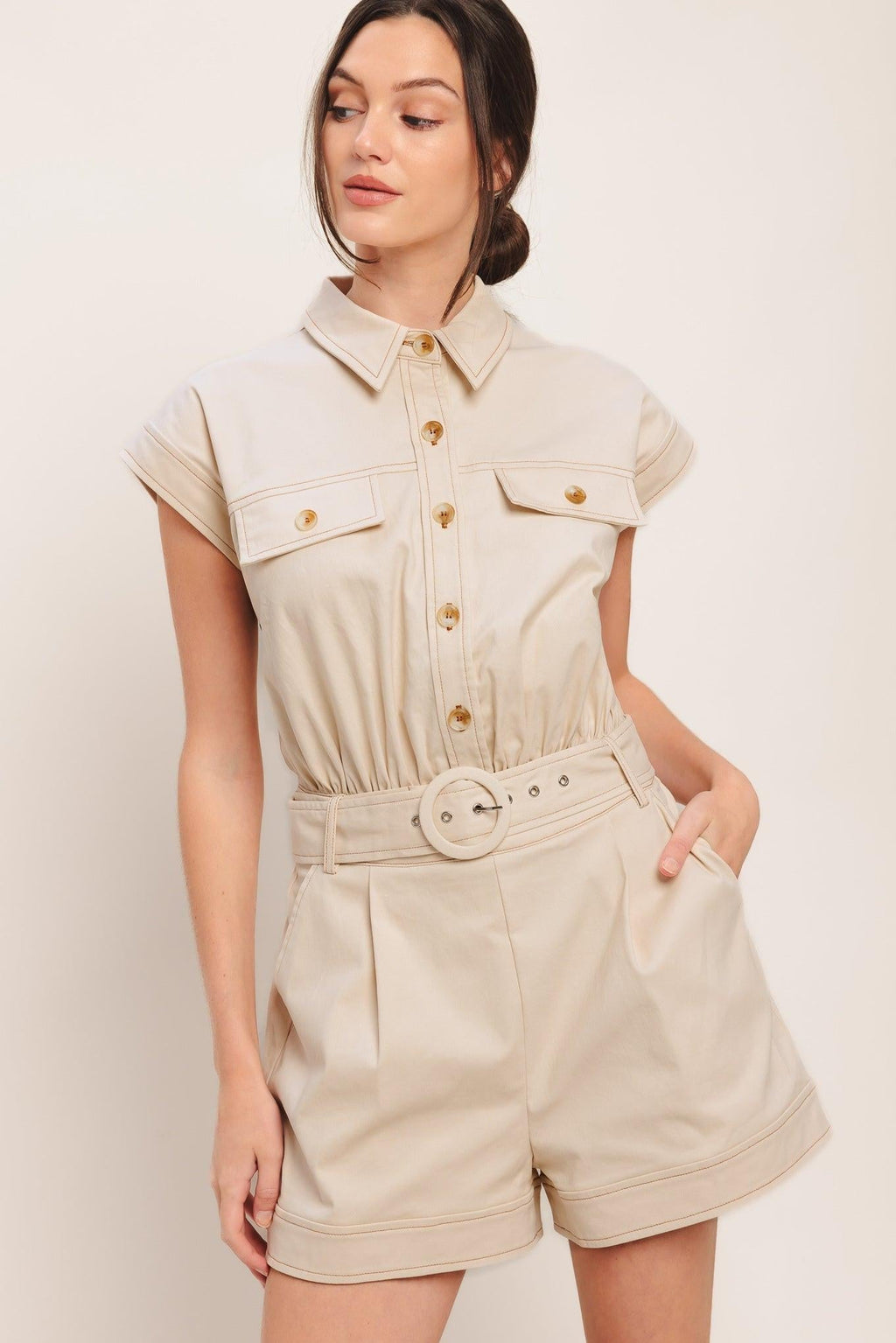 EVERYDAY UTILITY WOVEN ROMPER Flying Tomato