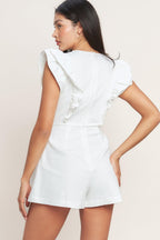 JUST FEELS RIGHT WOVEN ROMPER Flying Tomato