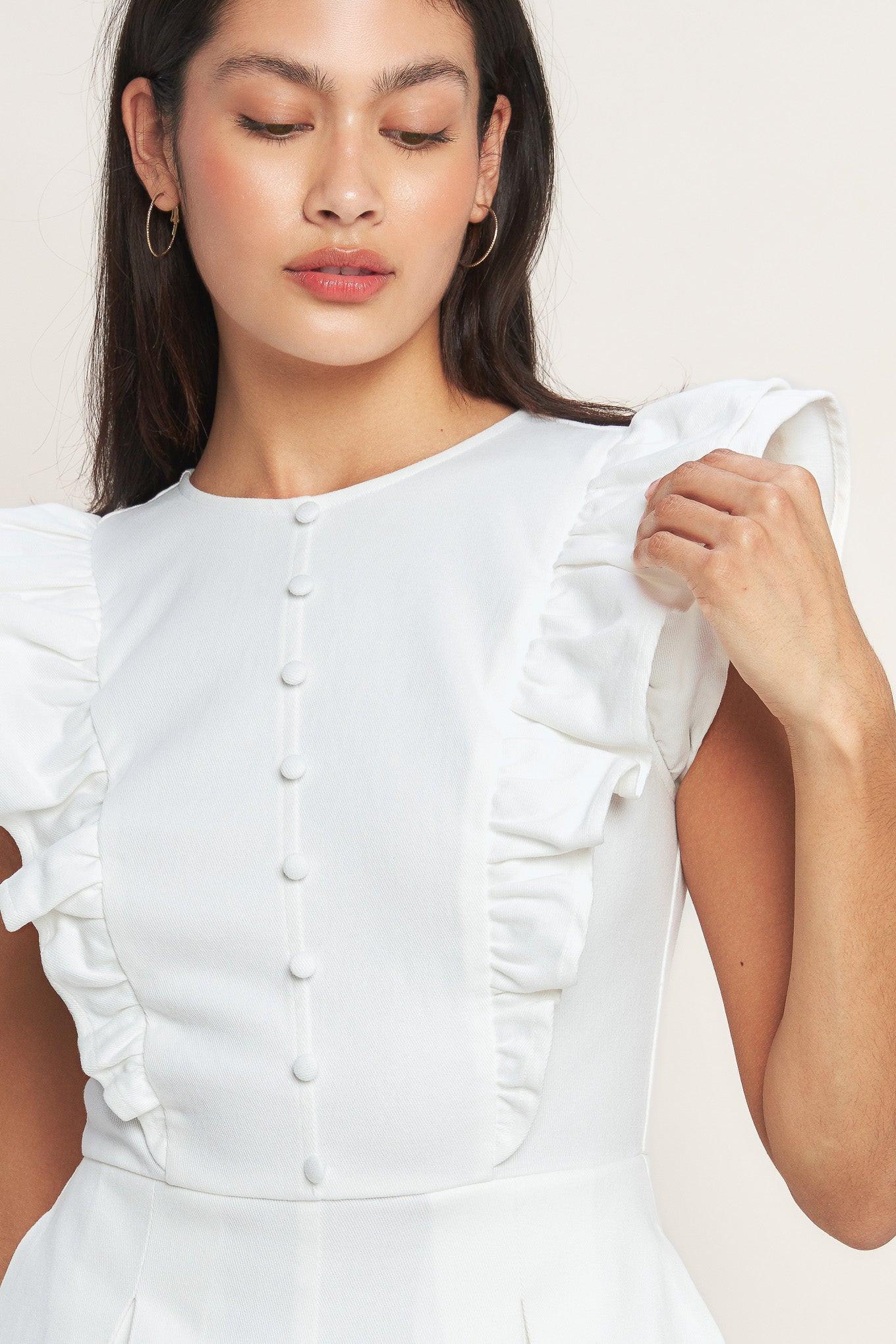 JUST FEELS RIGHT WOVEN ROMPER Flying Tomato