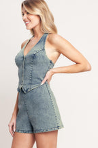 EVERYDAY ESCAPE DENIM ROMPER Flying Tomato