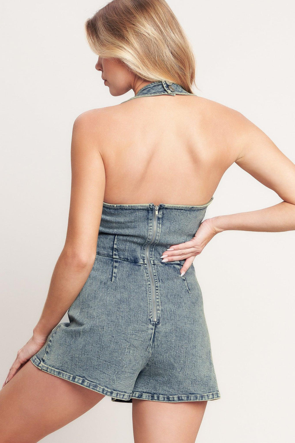 EVERYDAY ESCAPE DENIM ROMPER Flying Tomato