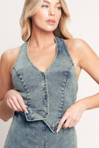 EVERYDAY ESCAPE DENIM ROMPER Flying Tomato