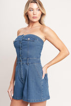 WEEKEND CRUSH DENIM ROMPER Flying Tomato