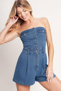 WEEKEND CRUSH DENIM ROMPER Flying Tomato