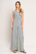 NAUTICAL BREEZE STRIPE WOVEN JUMPSUIT Flying Tomato