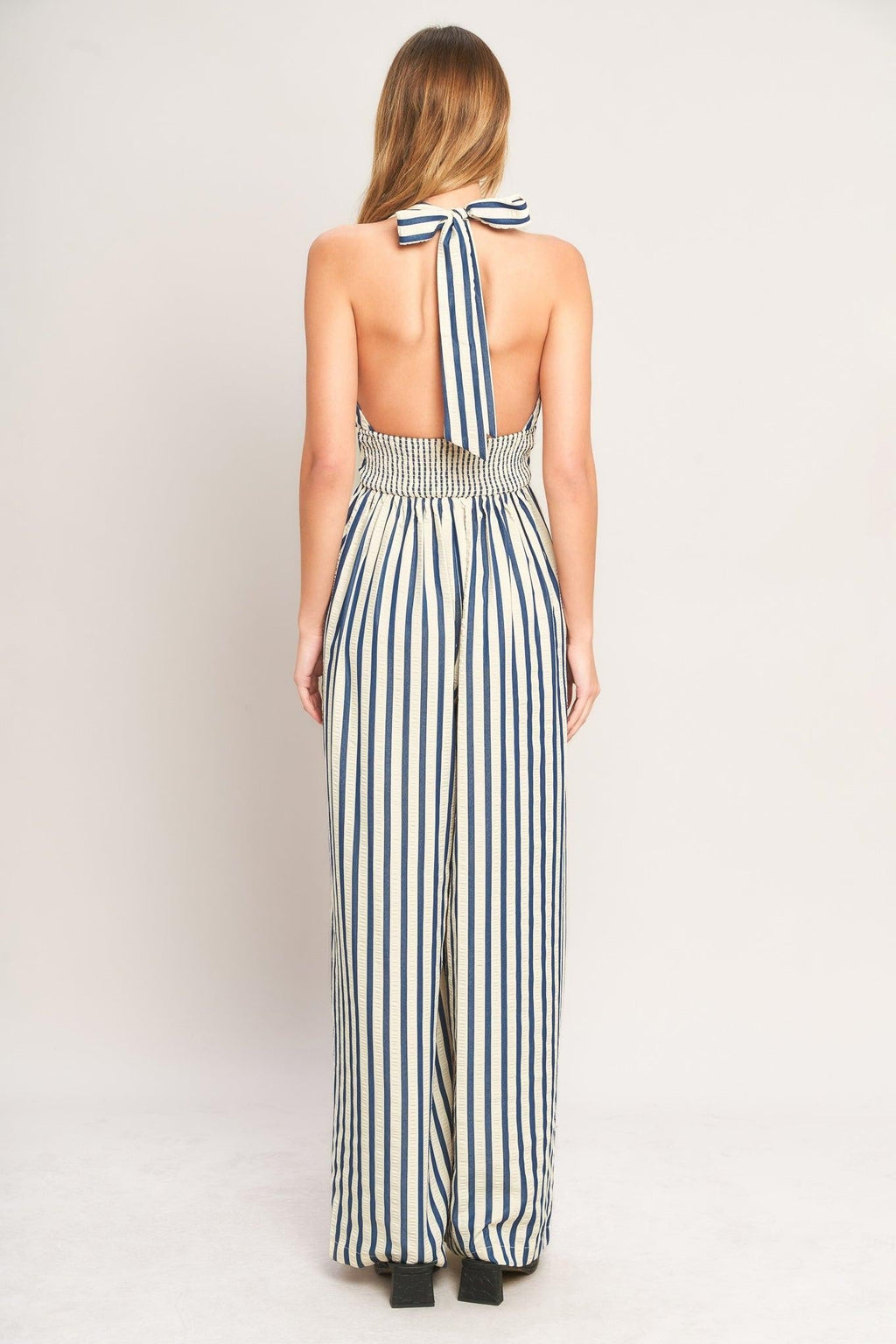 NAUTICAL BREEZE STRIPE WOVEN JUMPSUIT Flying Tomato