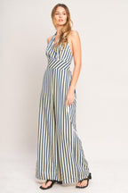 NAUTICAL BREEZE STRIPE WOVEN JUMPSUIT Flying Tomato