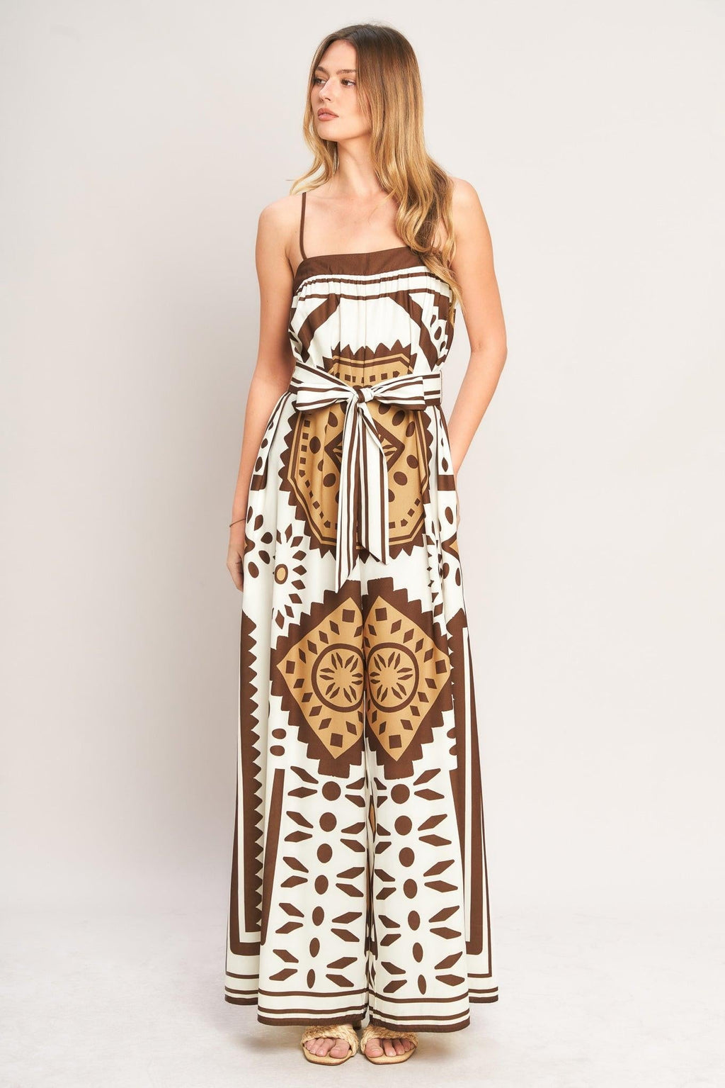 EARTHY ELEGANCE BOHO WOVEN JUMPSUIT Flying Tomato