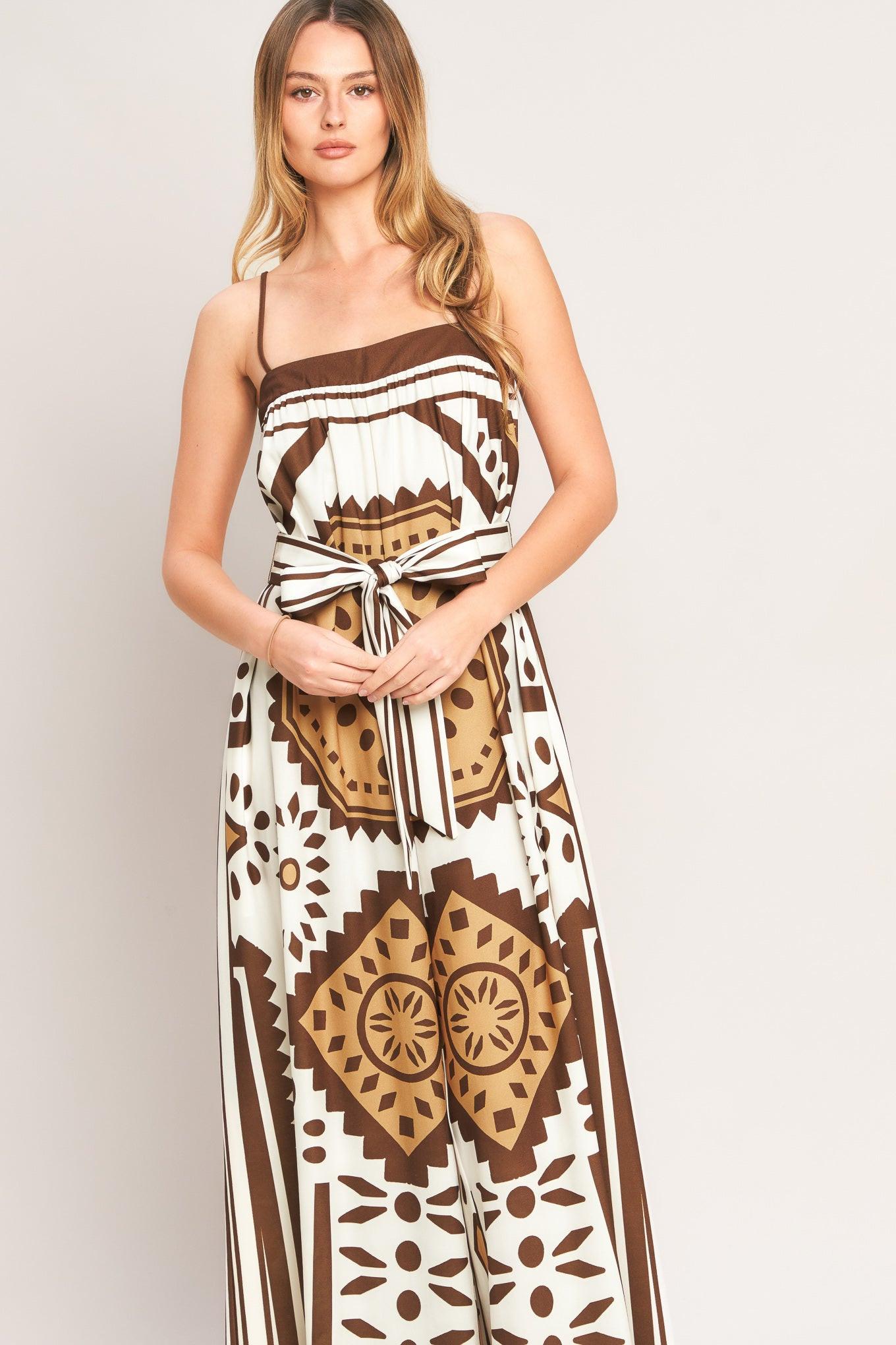 EARTHY ELEGANCE BOHO WOVEN JUMPSUIT Flying Tomato
