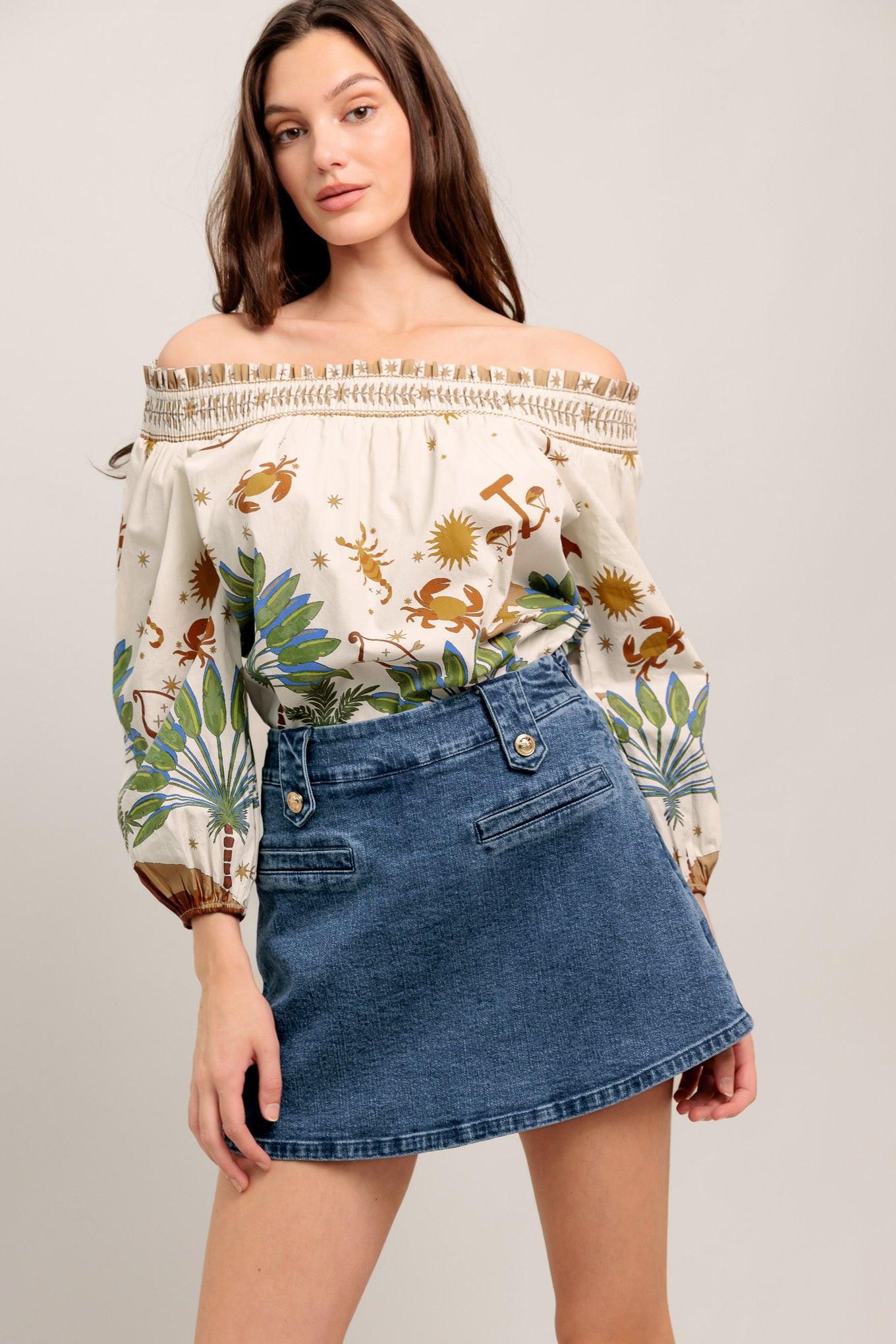 HEART EYES DENIM SKORT Flying Tomato