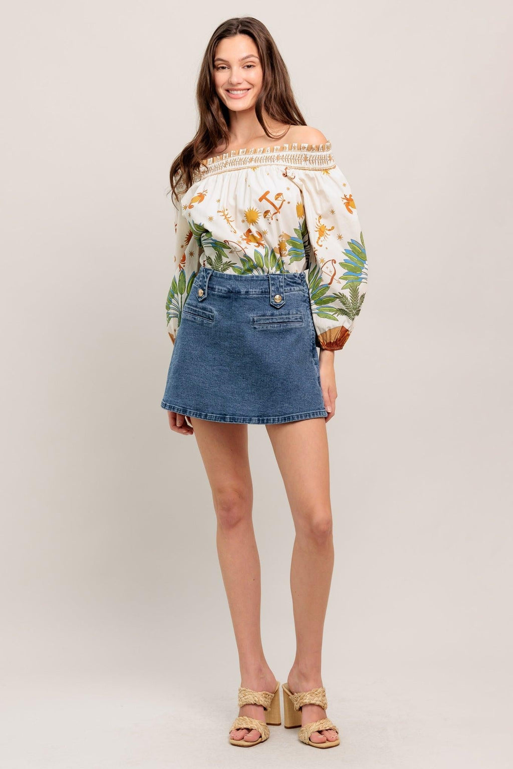 HEART EYES DENIM SKORT Flying Tomato