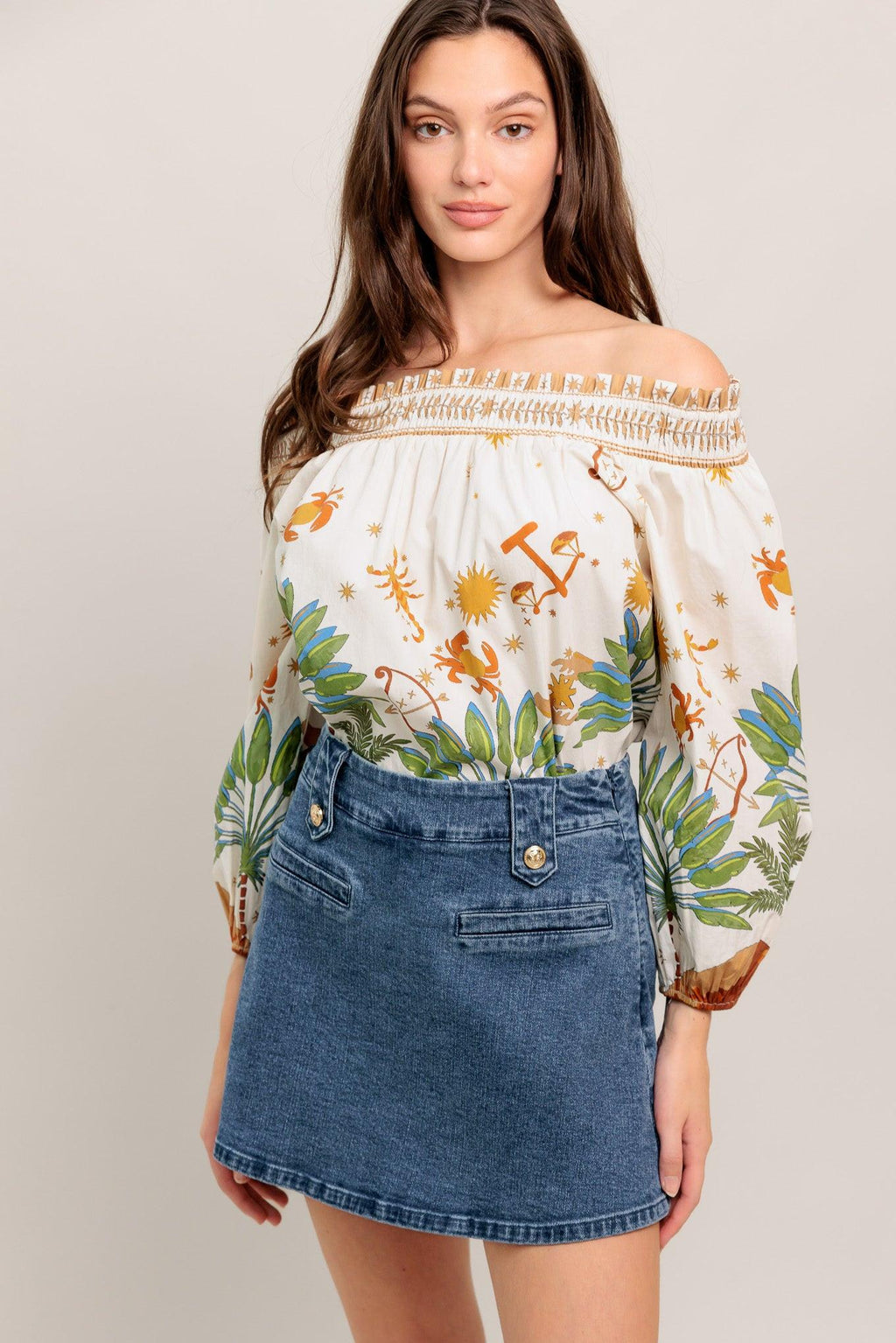 HEART EYES DENIM SKORT Flying Tomato