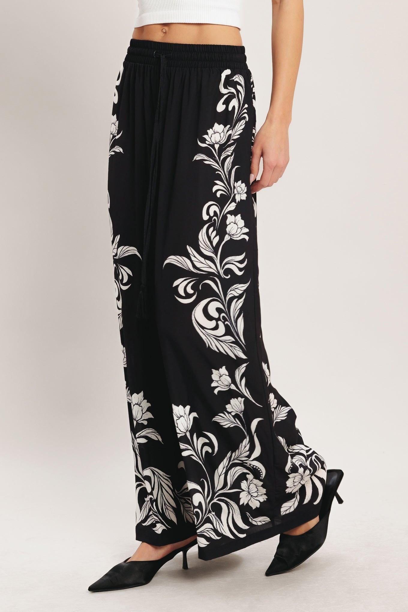 BLACK RIVIERA WOVEN PANTS Flying Tomato
