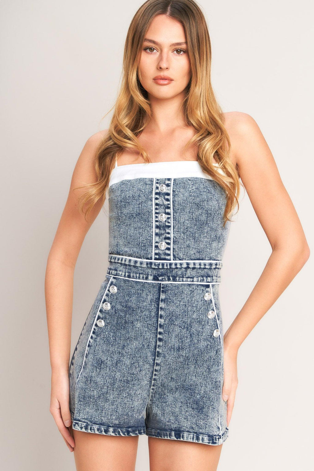 WEEKEND IN DENIM ROMPER Flying Tomato