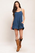 FRONTIER FLIRT LIGHTWEIGHT DENIM ROMPER Flying Tomato