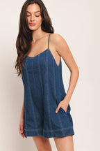 FRONTIER FLIRT LIGHTWEIGHT DENIM ROMPER Flying Tomato