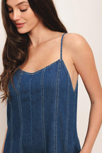 FRONTIER FLIRT LIGHTWEIGHT DENIM ROMPER Flying Tomato
