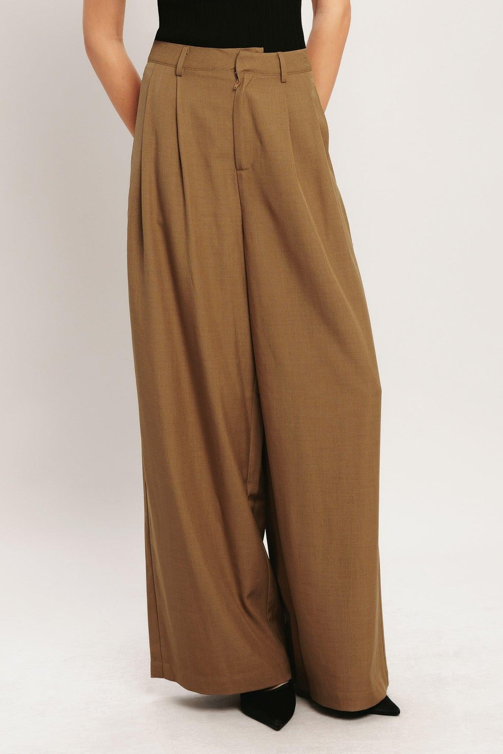 UMBER FLOW WOVEN WIDE LEG PANTS Flying Tomato
