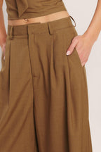 UMBER FLOW WOVEN WIDE LEG PANTS Flying Tomato
