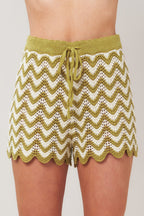 SUNSET STITCH CROCHET KNIT SHORTS Flying Tomato