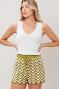 SUNSET STITCH CROCHET KNIT SHORTS Flying Tomato