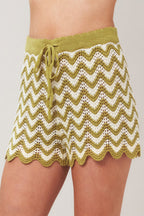 SUNSET STITCH CROCHET KNIT SHORTS Flying Tomato