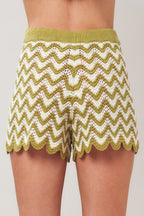 SUNSET STITCH CROCHET KNIT SHORTS Flying Tomato