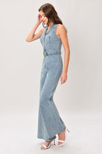 FLARE ICON DENIM JUMPSUIT Flying Tomato