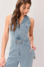 FLARE ICON DENIM JUMPSUIT Flying Tomato