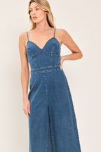 JUST A FEELING DENIM JUMPSUIT Flying Tomato