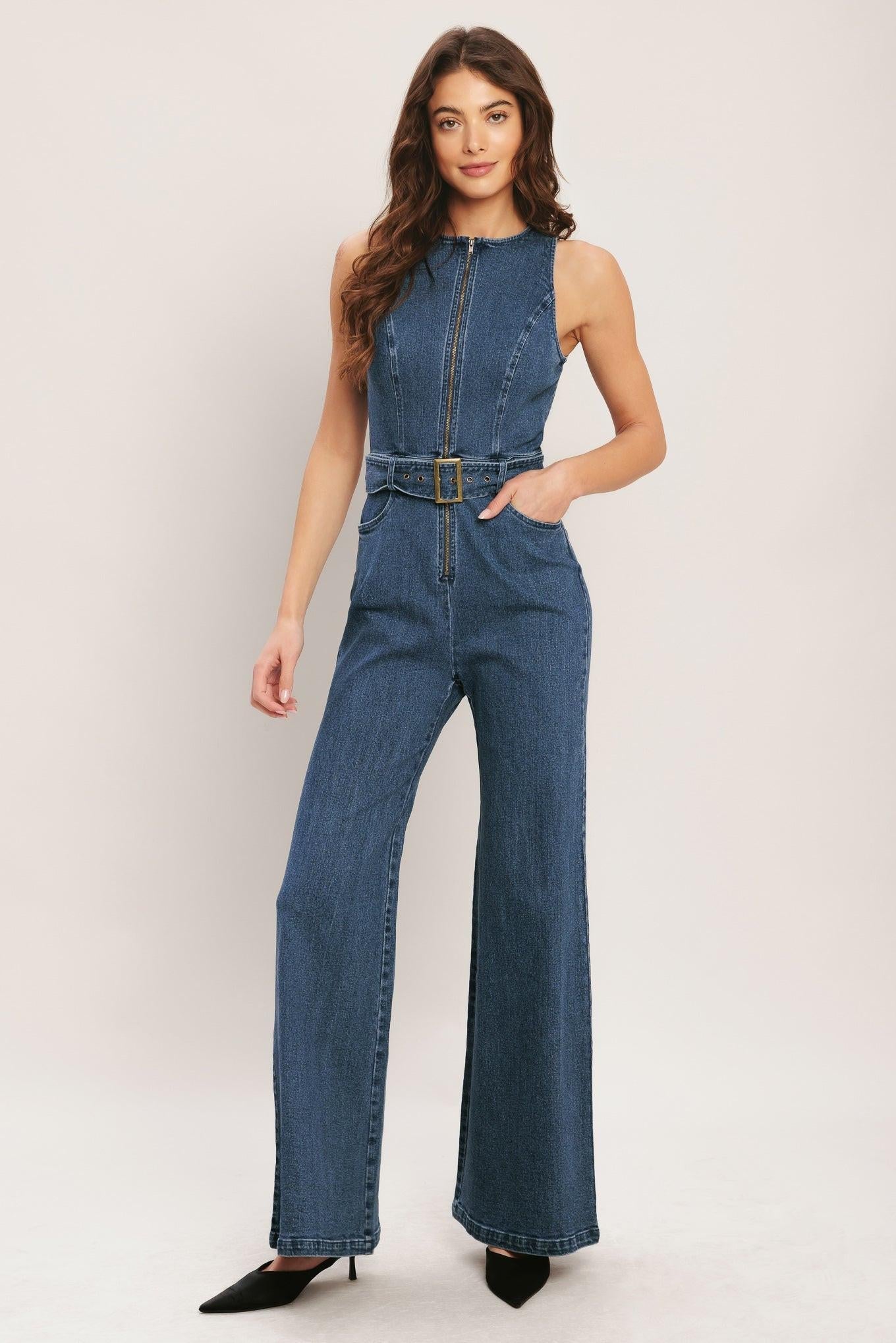 STREET CHIC DENIM JUMPSUIT Flying Tomato