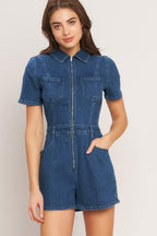 CASUAL STRUCTURE DENIM ROMPER Flying Tomato