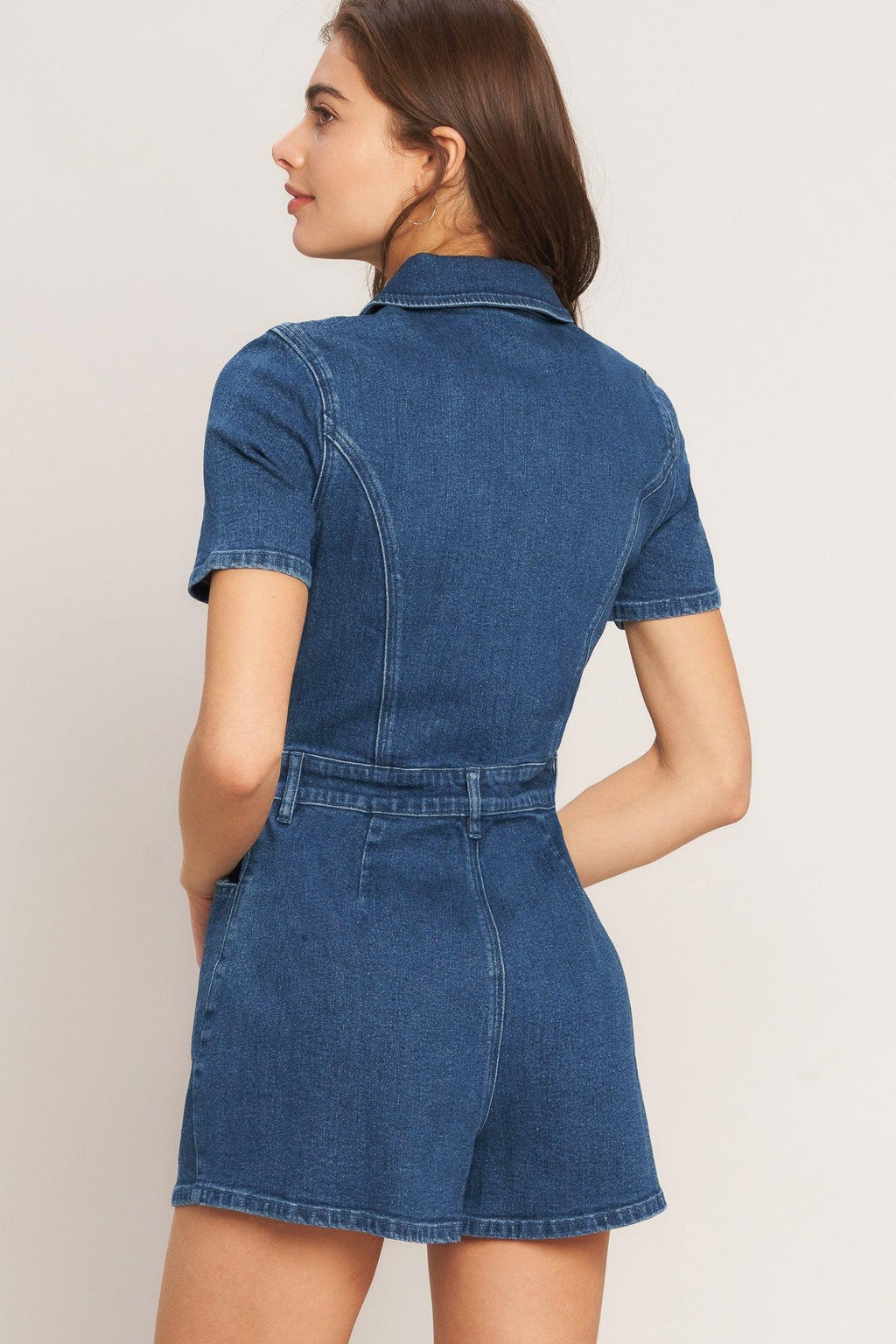 CASUAL STRUCTURE DENIM ROMPER Flying Tomato