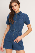 CASUAL STRUCTURE DENIM ROMPER Flying Tomato
