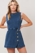 MIDNIGHT DENIM SKORT ROMPER Flying Tomato