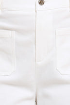 WHITE EASE WOVEN WIDE PANTS Flying Tomato